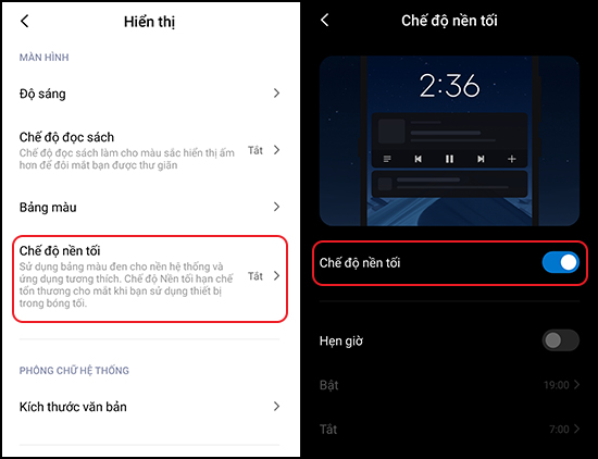 Chế độ Dark Mode